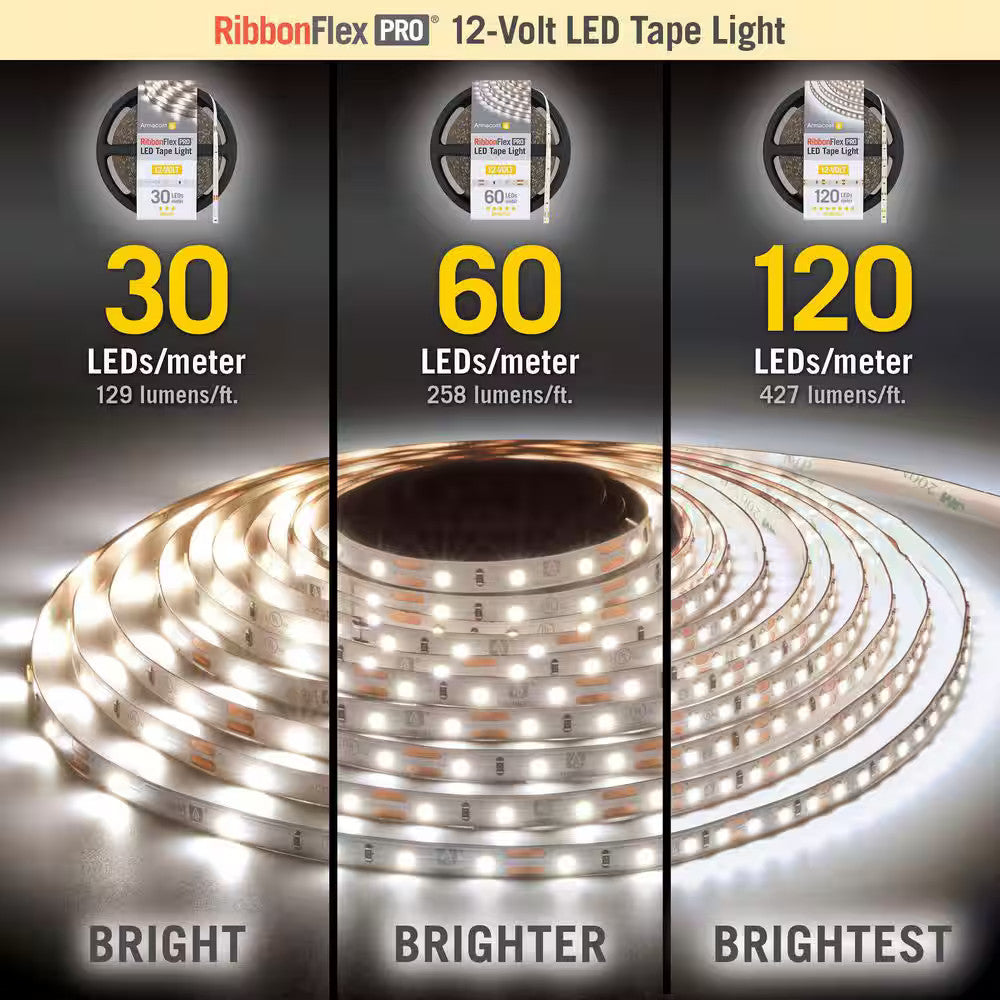 Armacost RibbonFlex Pro 16 ft. 5 m 12-Volt White LED Tape Light 120 LED/m 2700K
