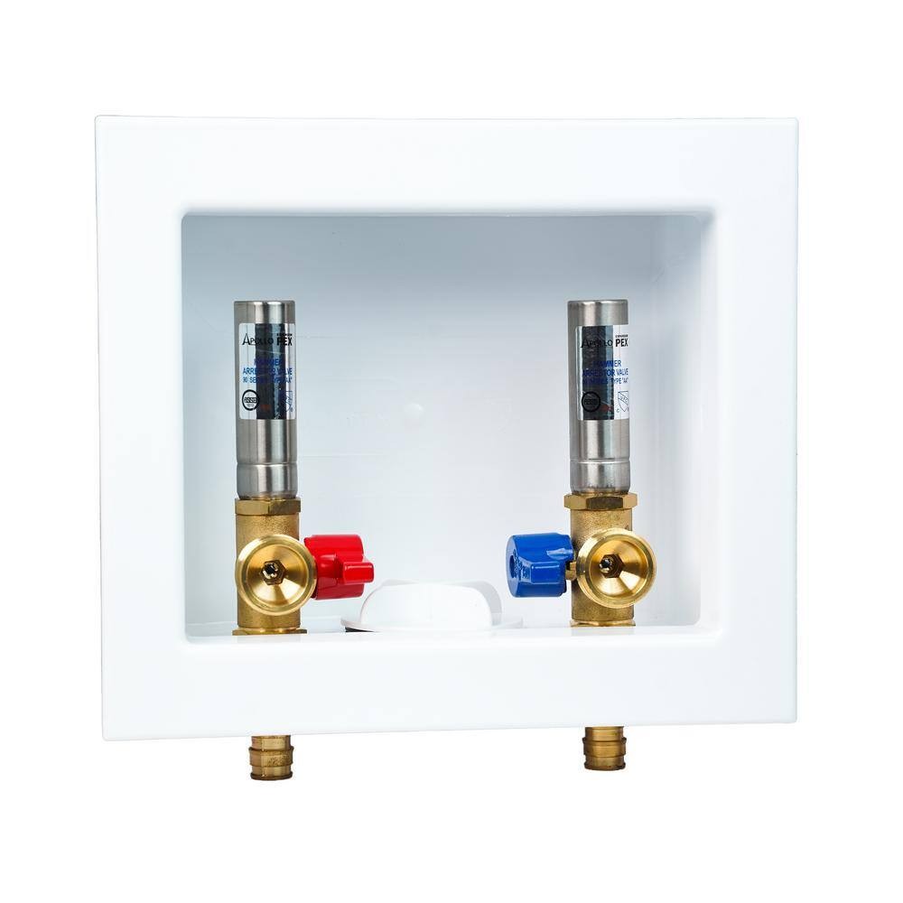 Apollo Washing Machine Outlet Box 1/2" Brass Pex Barb Valve For Expansion PEX