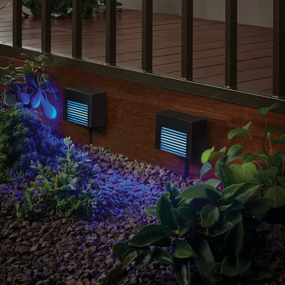 2 PACK- Hampton Bay Hubspace Smart Color Change Deck Lights 1009-913-060 Black