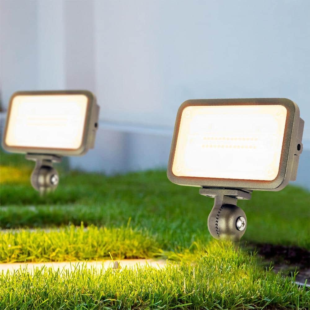 Commercial Electric 16W LED Bronze Outdoor Wall Wash Light with Bracket