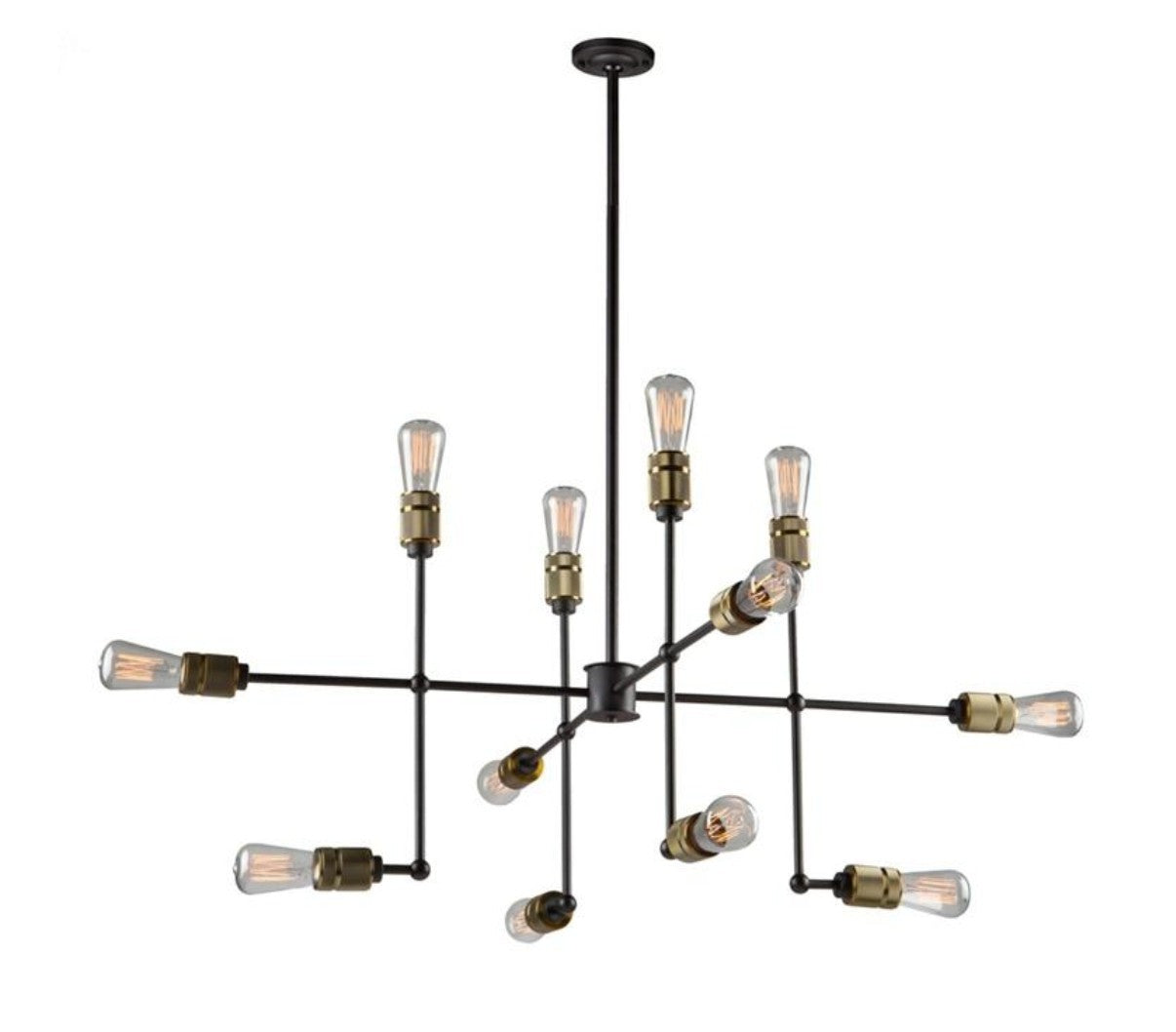 ARTCRAFT Jersey 12 -Light Antique Brass Industrial Chandelier AC10582VB $1,100