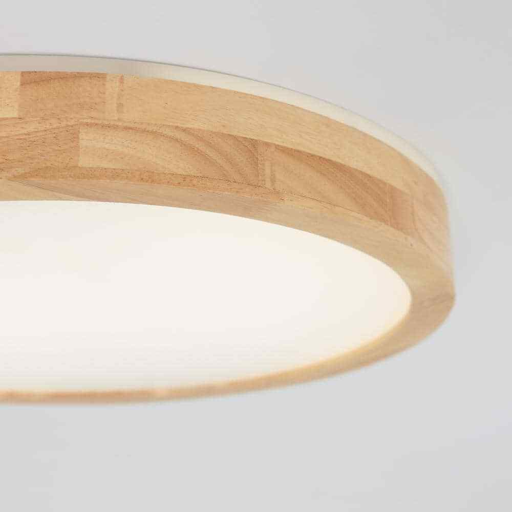 Artika Dryad 15 in. 30 Watt Modern Wood LED Flush Mount Ceiling Light Fixture