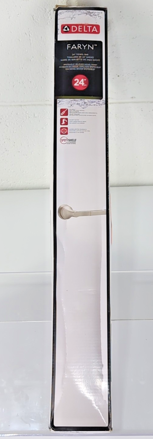 Delta Faryn 24" Wall Mounted Towel Bar Bath Hardware Accessory in Brushed Nickel