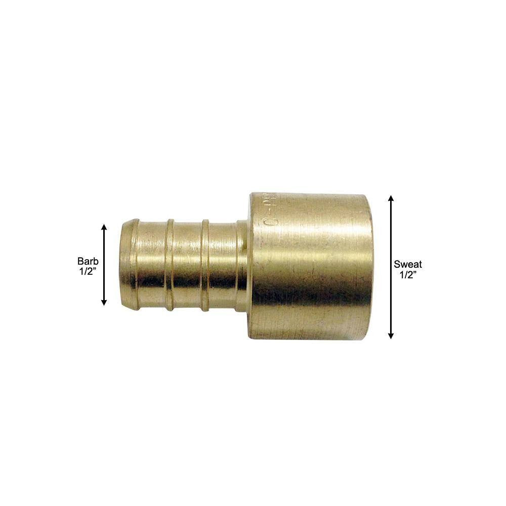 Apollo 1/2 in. Brass PEX-B Barb x 1/2 in. Female Copper Sweat Adapter 10-Pack