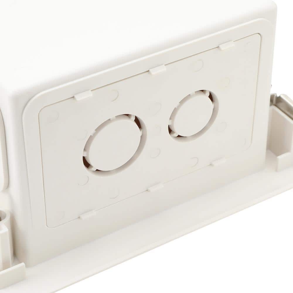 Commercial Electric White 1-Gang Pass-Through Plastic Multimedia Recessed Box