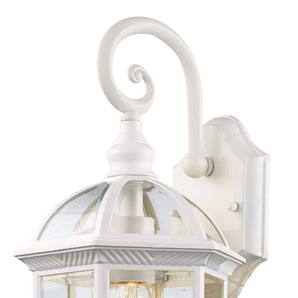 Bel Air Lighting Wentworth Small White Outdoor Wall Light Fixture w/ Clear Glass