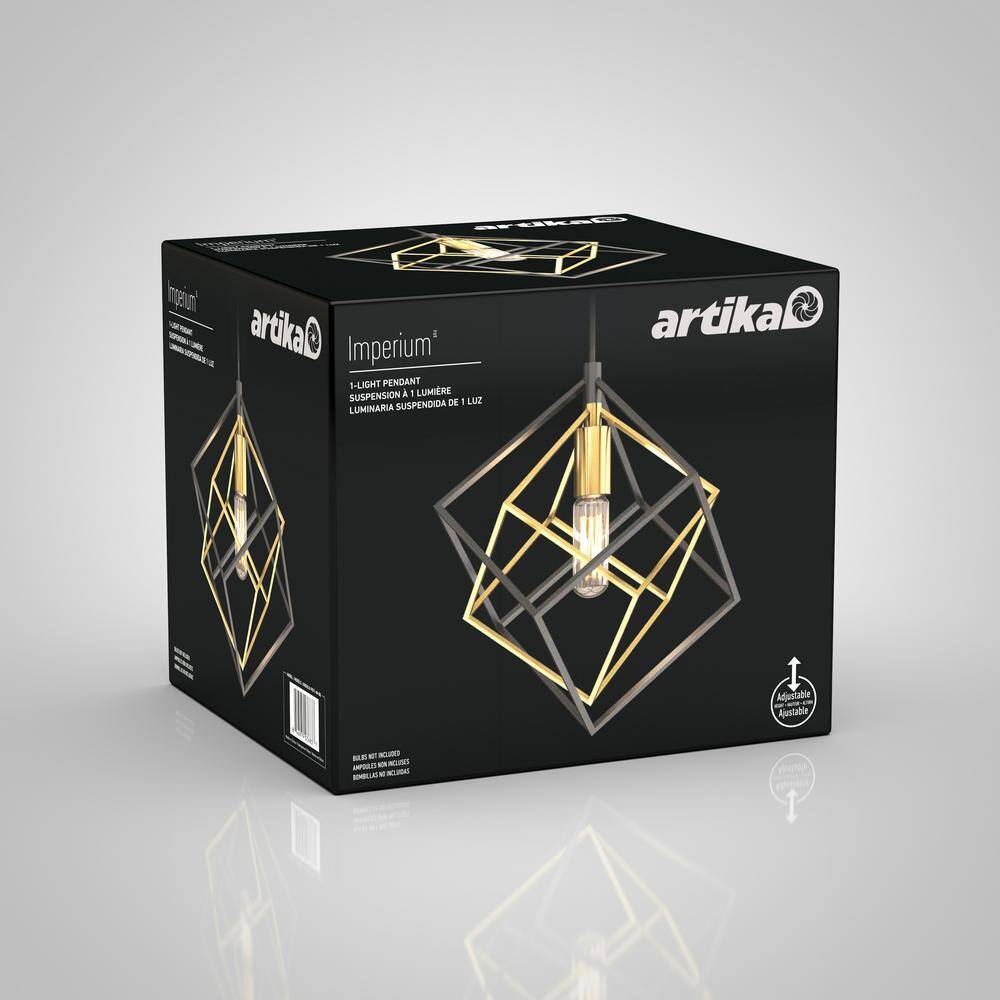 Artika Imperium Black & Gold Modern Mini Pendant Light Fixture for Kitchen