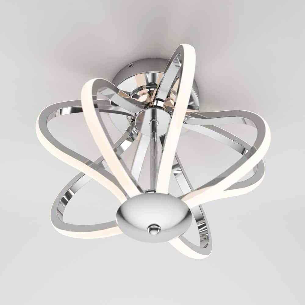 Artika Meridian 12 in. Modern Chrome LED Flush Mount Ceiling Light Fixture