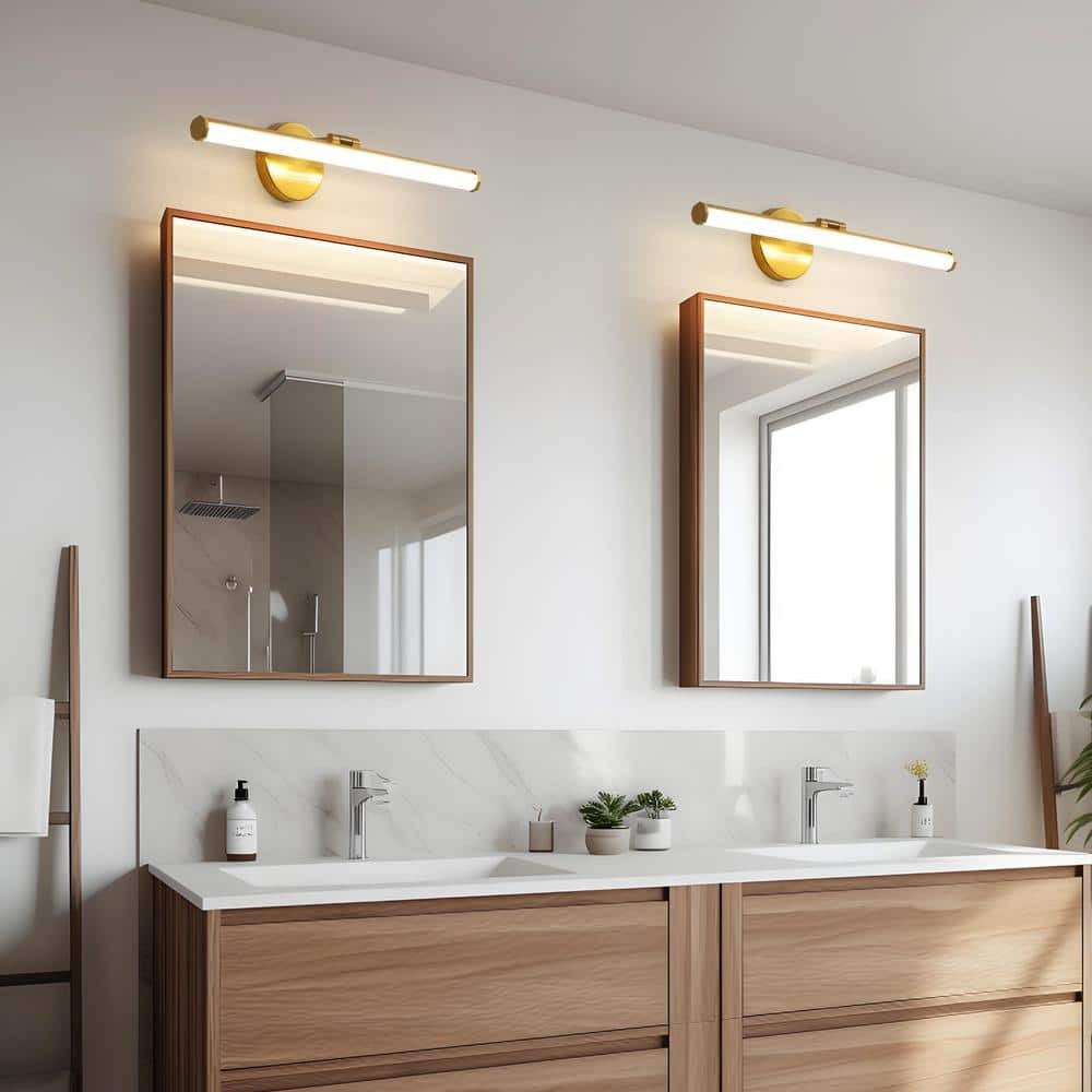 22" 1-Light Gold LED Vanity Light Bar 18-Watt Rotatable Bathroom Light Fixture