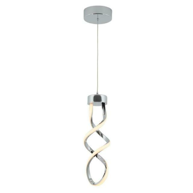 Artika Swirl 13-Watt Integrated LED Chrome Mini Pendant for Kitchen Island