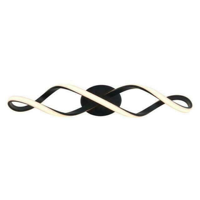 Artika Swirl 27 in. 1-Light Matte Black Modern Integrated LED Vanity Light Bar