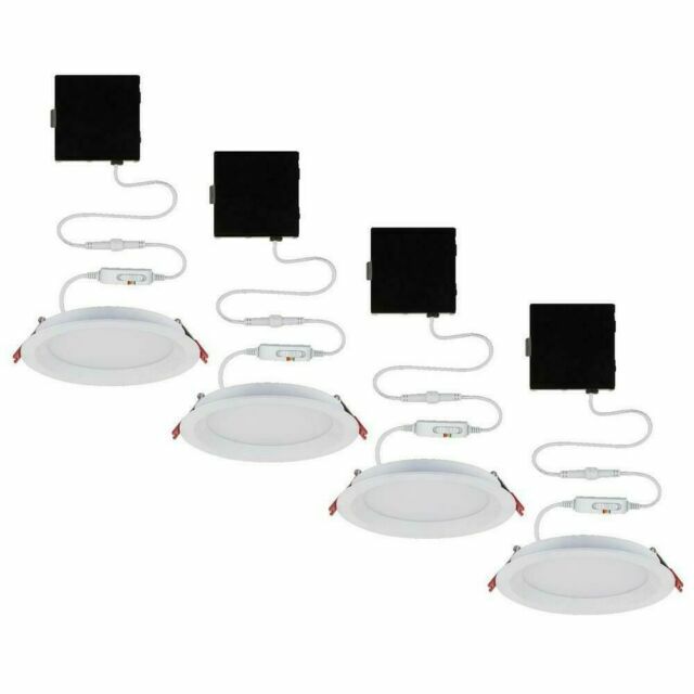6" Commercial Electric Slim LED Color Change Glare Control Recessed Kit (4-Pack)