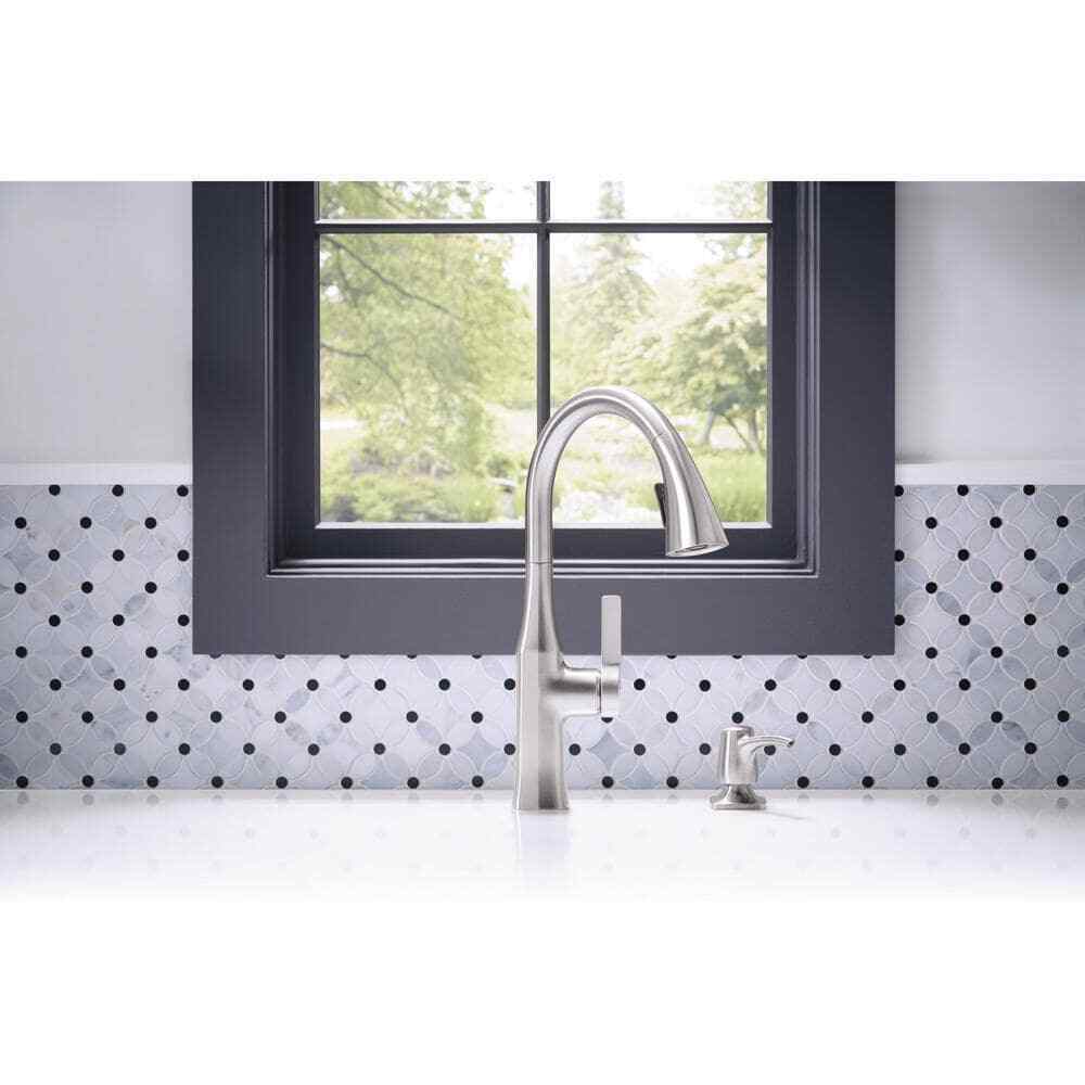 KOHLER Rubicon Single-Handle Pull-Down Sprayer Kitchen Faucet, Vibrant Stainless
