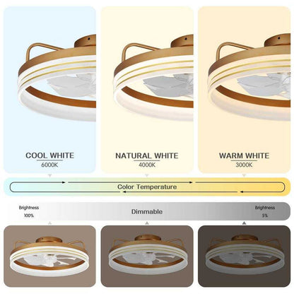 Bella Depot 20 in. LED Indoor Gold Dimmable Ceiling Fan w/ Light and Remote