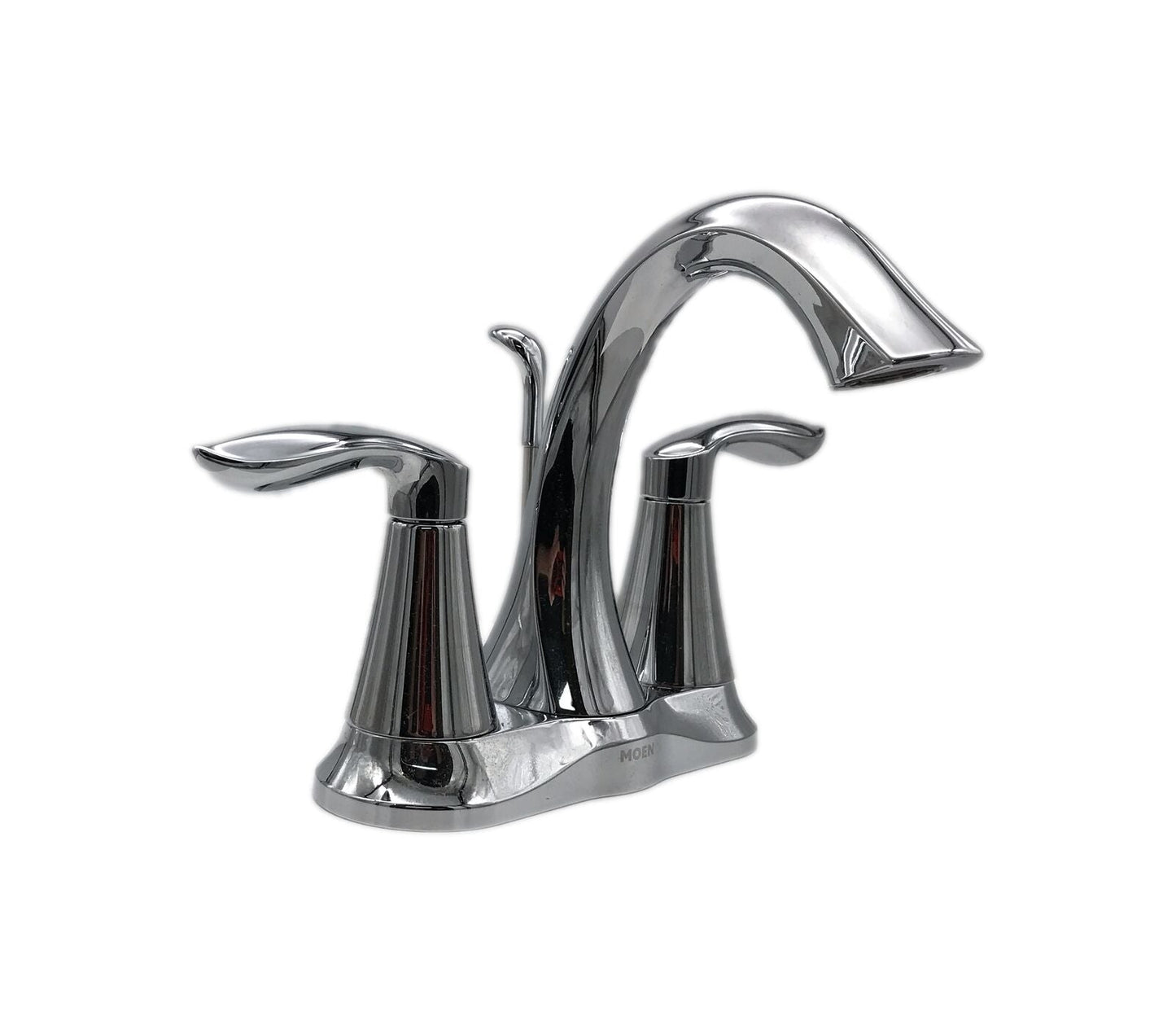 MOEN Eva 4 in. Centerset 2-Handle High-Arc Bathroom Faucet in Chrome 6410