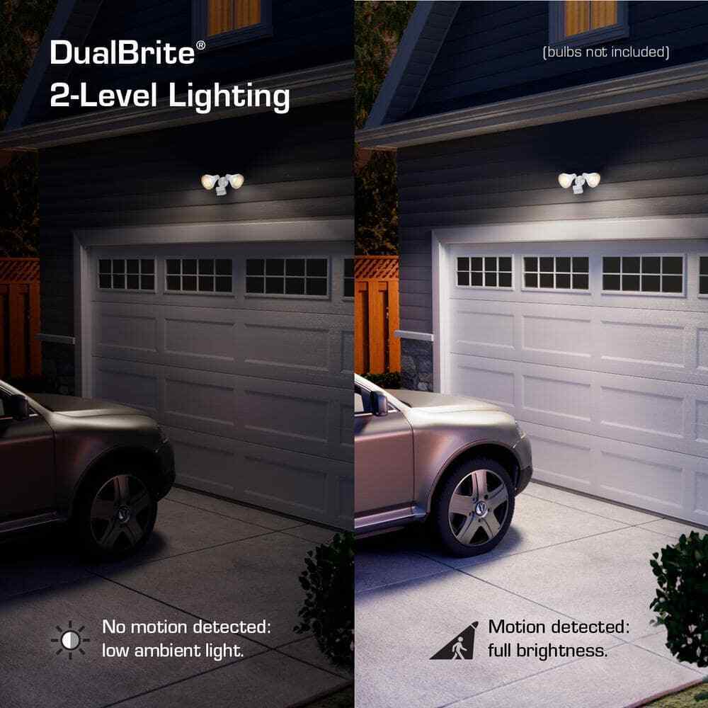 Defiant PAR 180-Degree White Motion Activated Wired 2-Head Security Flood Light