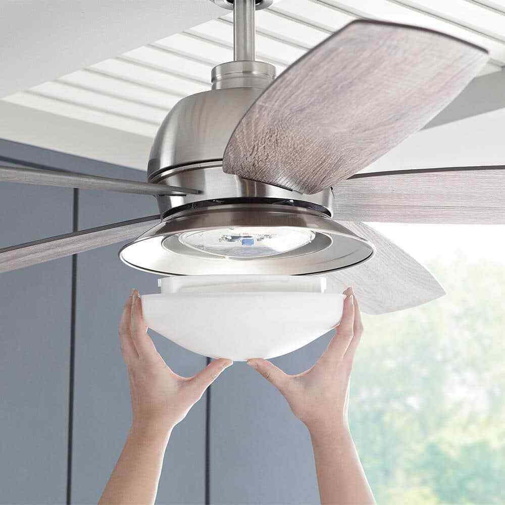 Home Decorators Ackerly 52 in. Indoor/Outdoor LED Brushed Nickel Ceiling Fan