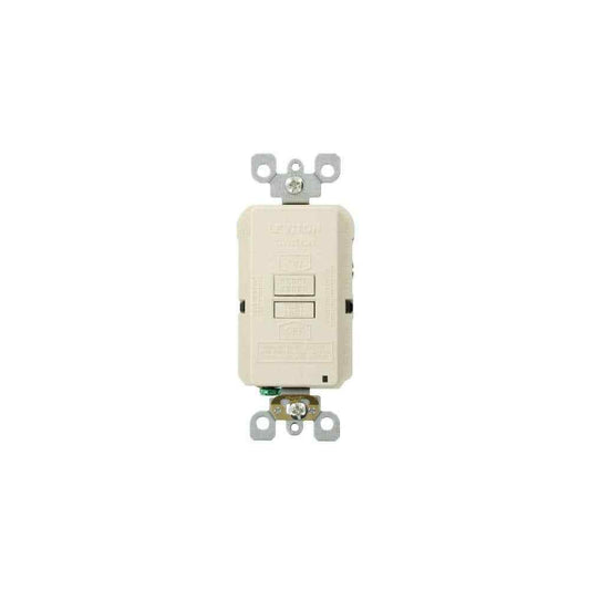Leviton 20 Amp SmartlockPro Blank Face GFCI Outlet Light Almond GFRBF-T