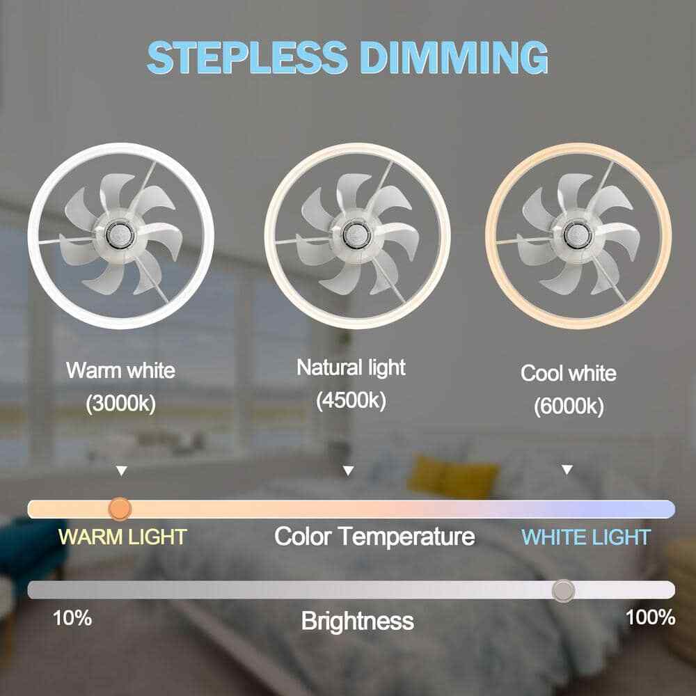 Oaks Aura LED Indoor White Bladeless App Control Smart Low Profile Ceiling Fan