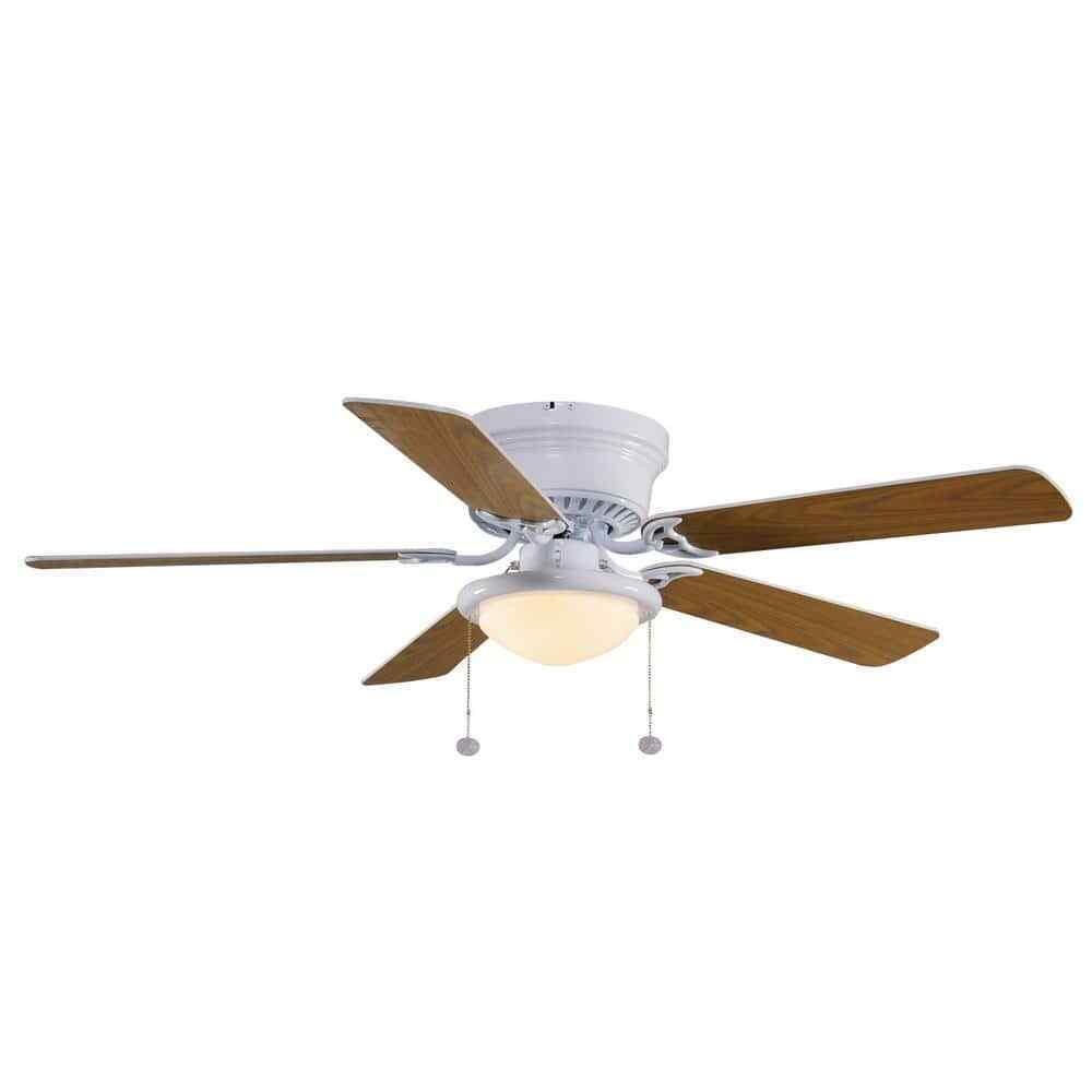 Hugger 52 in. LED Indoor White Ceiling Fan with Light Kit AL383LED-WH