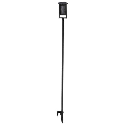 Hampton Bay Ambrose Solar Matte Black Integrated LED Modern Flicker Flame 2-Pack