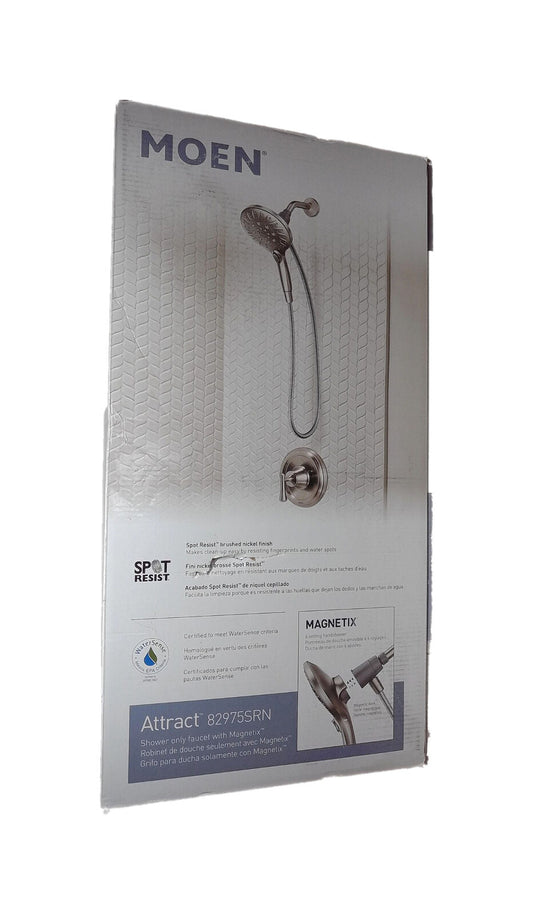 MOEN Magnetix Single-Handle 6-Spray Shower Faucet Brushed Nickel Valve Included
