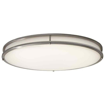 Hampton Bay 24 in. Oval 1-Light Brushed Nickel Dimmable LED Flush Mount