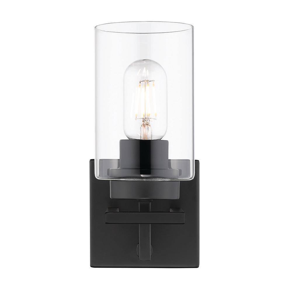 Golden Lighting Tribeca 4.5 in. 1-Light Black w/ Black Accents Bath Vanity Light