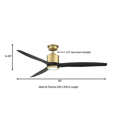 Home Decorators Triplex 60 in. LED Brushed Bronze Ceiling Fan w/ Light YG749-BRB