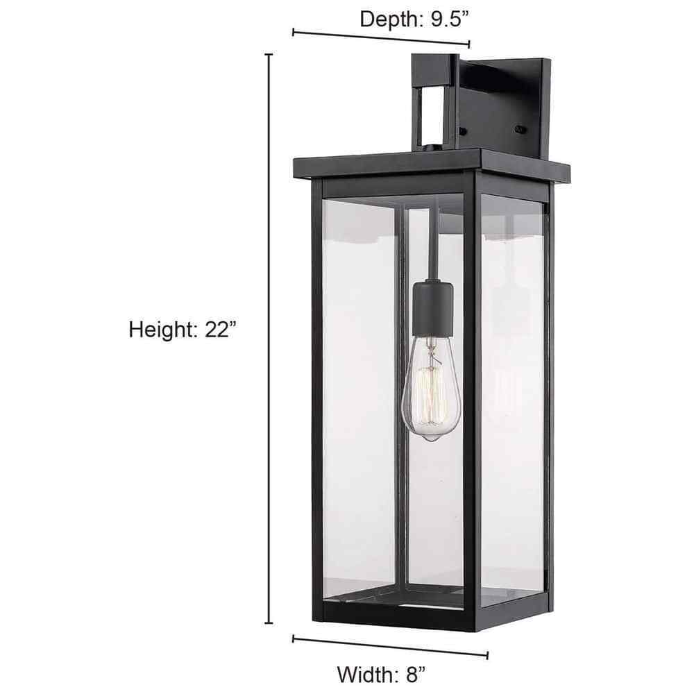 Millennium Lighting 22 in. 1-Light Powder Coat Black Outdoor Wall-Light Sconce