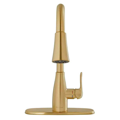 Glacier Bay McKenna Single-Handle Pull-Down Sprayer Kitchen Faucet in Matte Gold