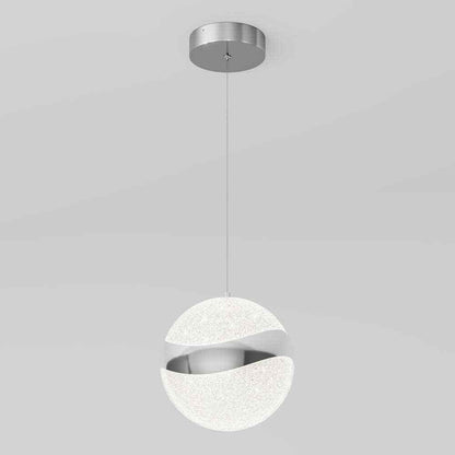 Artika Wavey Ball 20-Watt LED Chrome Modern Hanging Mini Pendant Light Fixture