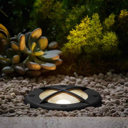 Hampton Bay Marion 25-Watt Equivalent Low Voltage Black LED Outdoor Well Light
