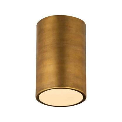 Harley 5 in. 1-Light Rubbed Brass Flush Mount Ceiling Light Fixture 2302F1-RB