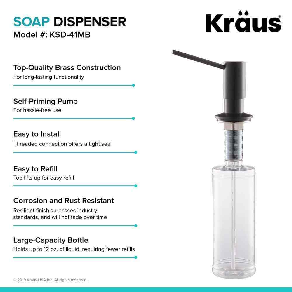 KRAUS Kitchen Soap and Lotion Dispenser in Matte Black KSD-41MB
