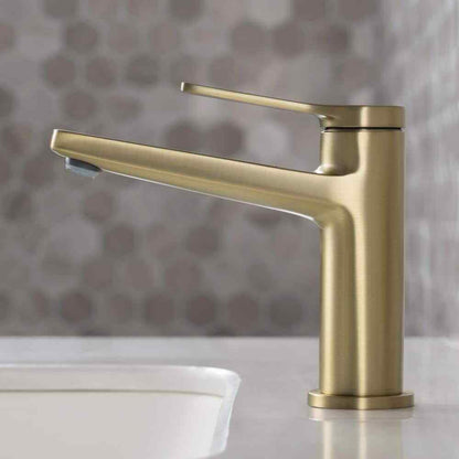 KRAUS Indy Single Hole Single-Handle Basin Bathroom Faucet in Brushed Gold
