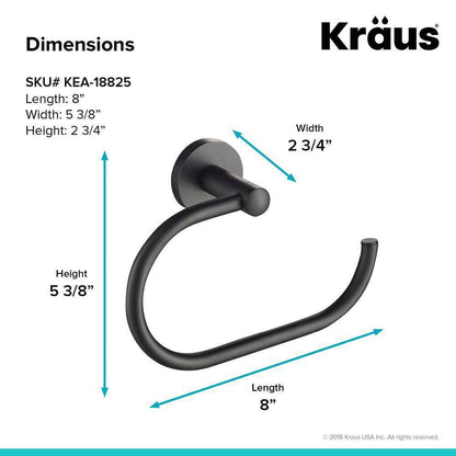 KRAUS Elie Bathroom Towel Ring in Matte Black KEA-18825MB