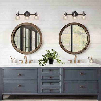 LNC Modern Industrial 22 in. 3-Light Black Bathroom Vanity Light Wall Sconce