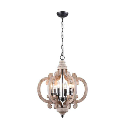 Bella Depot 6-Light Weathered Wood Cottage Chic Crown Chandelier