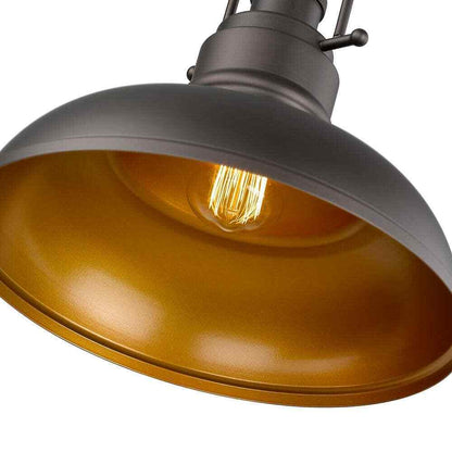 JAZAVA Oil Rubbed Bronze Large Pendant Light w/ Metal Shade