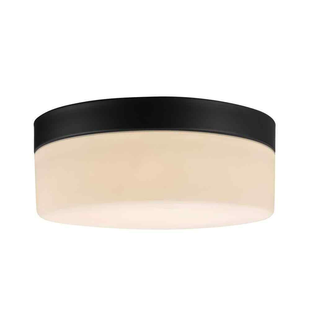 Globe Electric Mark 1-Light Black LED Integrated Flush Mount Ceiling Light