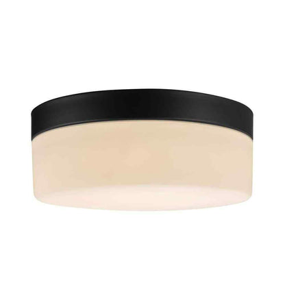 Globe Electric Mark 1-Light Black LED Integrated Flush Mount Ceiling Light