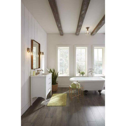 Progress Lighting Hansford Vintage Brass Clear Glass Farmhouse Flush Mount Light