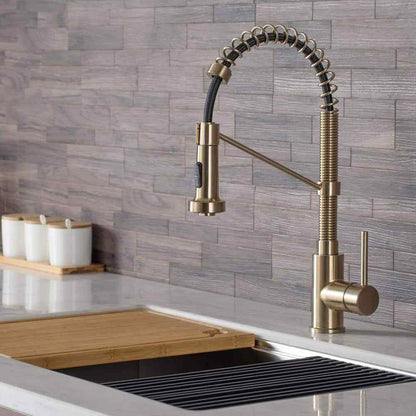KRAUS Single Handle 18-Inch Pull Down Kitchen Faucet w/ Dual Function Sprayhead