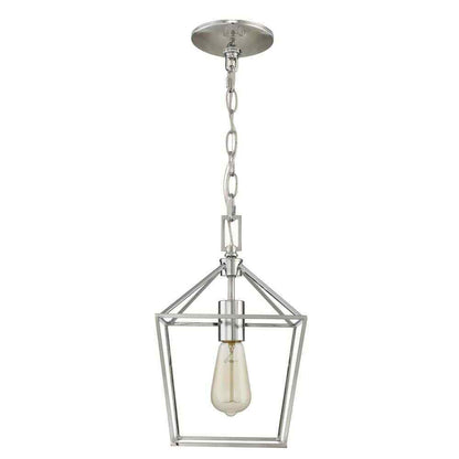 Home Decorators Weyburn 1-Light Chrome Farmhouse Mini Pendant Light Fixture