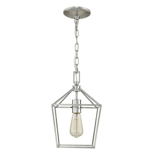 Home Decorators Weyburn 1-Light Chrome Farmhouse Mini Pendant Light Fixture