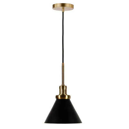 Meyer&Cross Zeno 1-Light Blackened Bronze Metal Pendant with Brass Accents