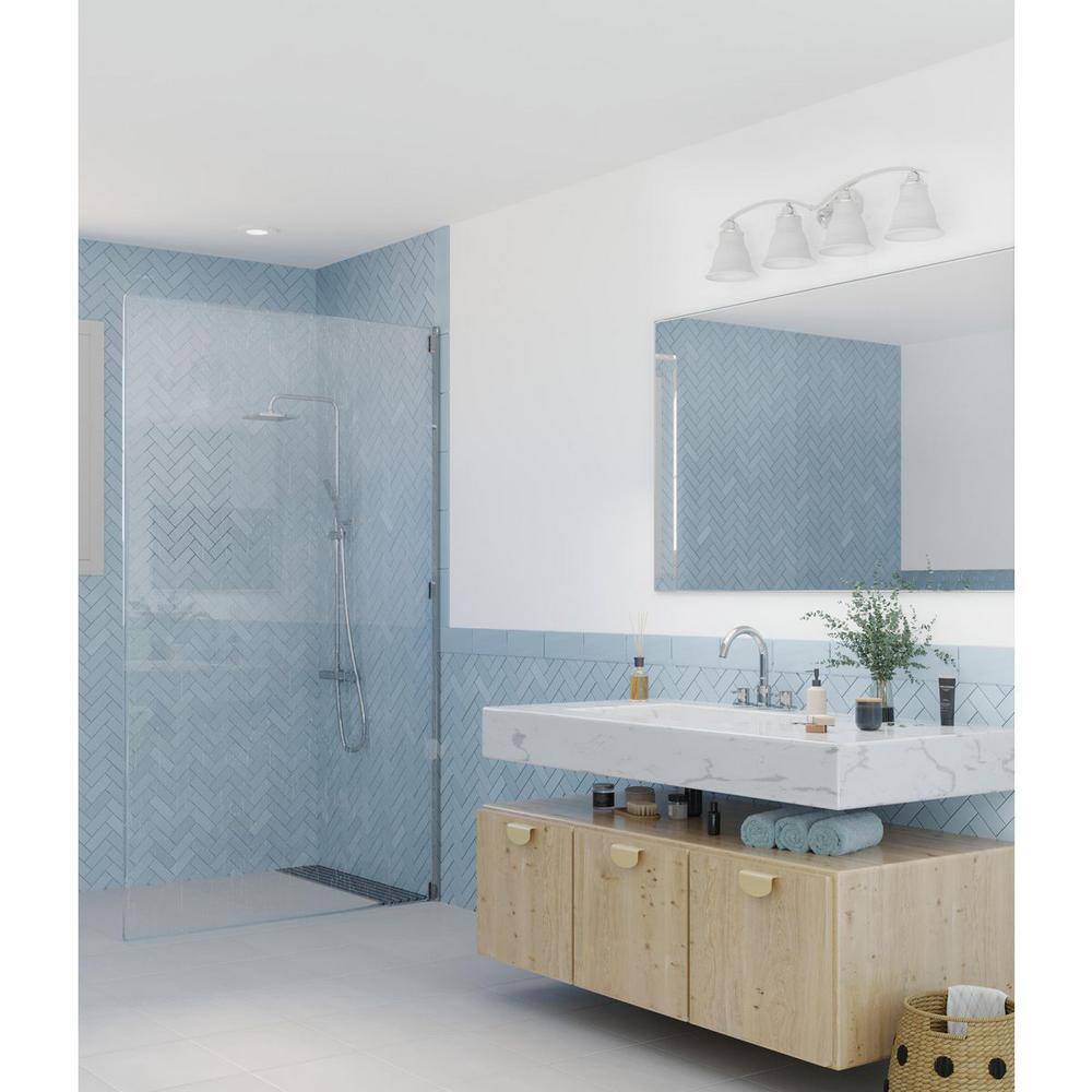 Progress Lighting Trinity Collection 4-Light Polished Chrome Glass Vanity Light