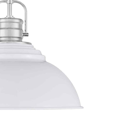 Home Decorators Shelston 16 in. 1-Light White and Chrome Farmhouse Light