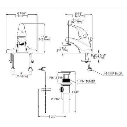Design House Middleton 4 in. Centerset 1-Handle Bathroom Faucet in Satin Nickel
